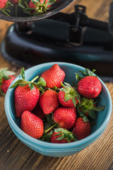 Bowl with fresh strawberries