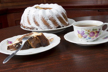Chocolate cake kuglof  dessert marble sweet food