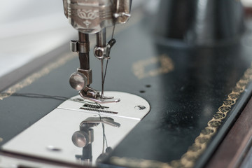 Details of old vintage sewing machine
