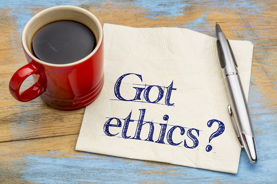 Got ethics? Question on napkin.