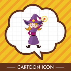 witch cartoon theme elements
