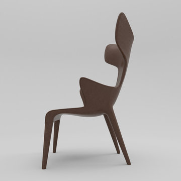philippe starck chair 3D illustration. on white background with shadows and isolated. leather and strings