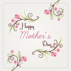 Happy Mothers Day. Greeting Card with Flowers. Vector Illustration