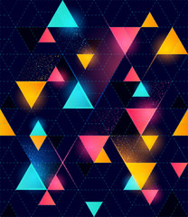 Obrazy  Bezszwowy neonowy wzór geometryczny