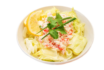 Seafood Salad Topped with Scallion and Parsley