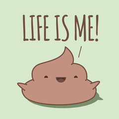 Happy kawaii poop. Happy kawaii poop shouting 