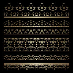 Gold border set on black