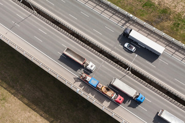 aerial view of highway