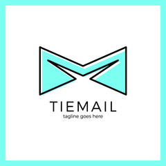 Naklejka premium Bow Tie Logo - Letter M. Mail logotype