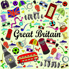 Great Britain line art design vector illustration