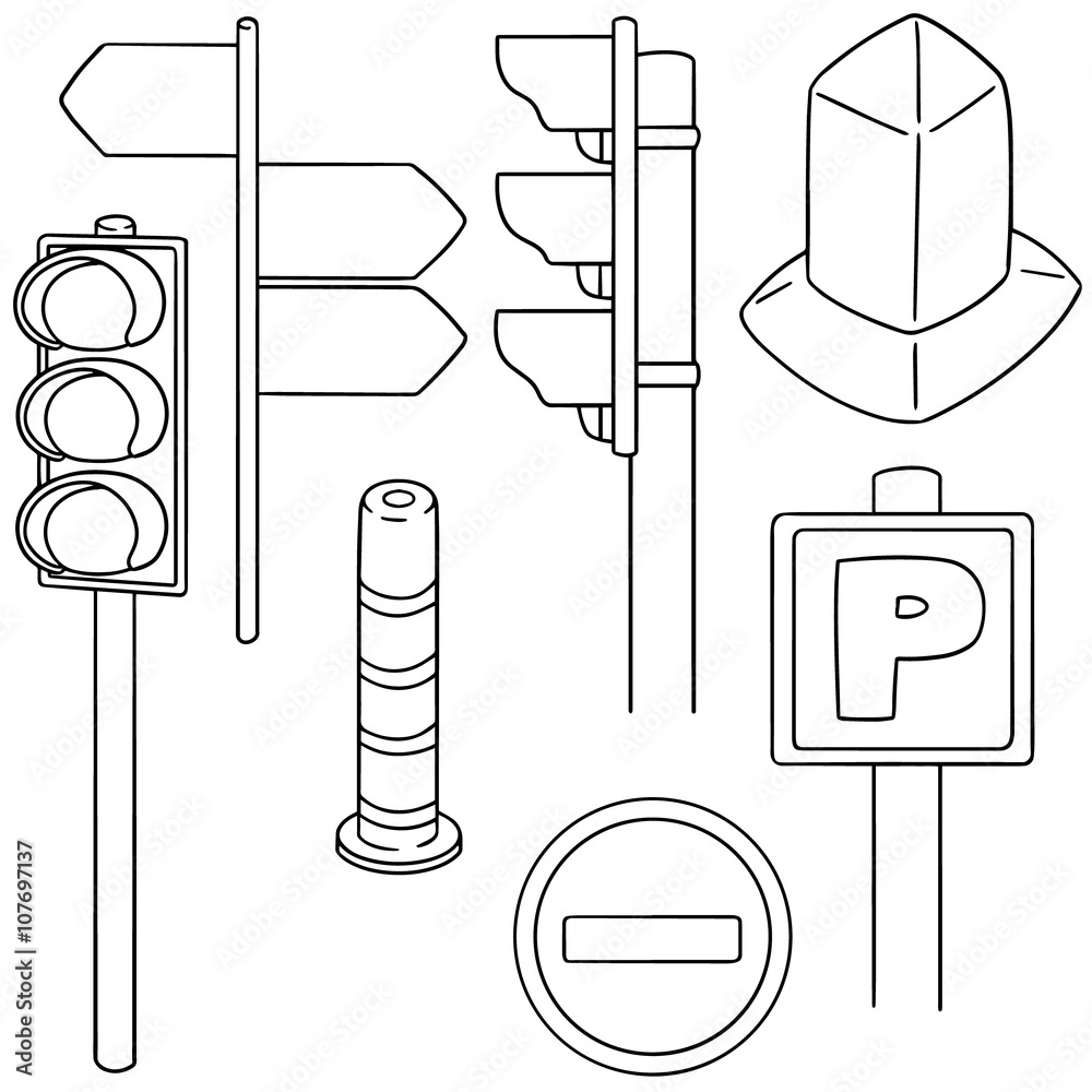 Poster vector set of traffic icon