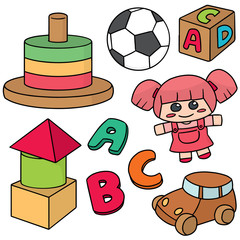 vector set of toys