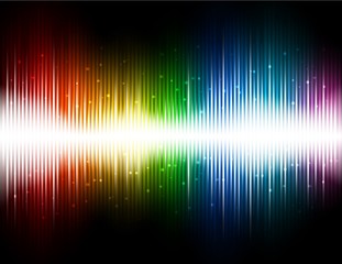 Light pulse party on rainbow colored background