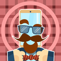 Hipster Cell Smart Phone Glasses, Mustache, Beard Retro Style 