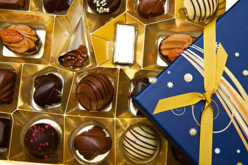 Box filled with chocolates