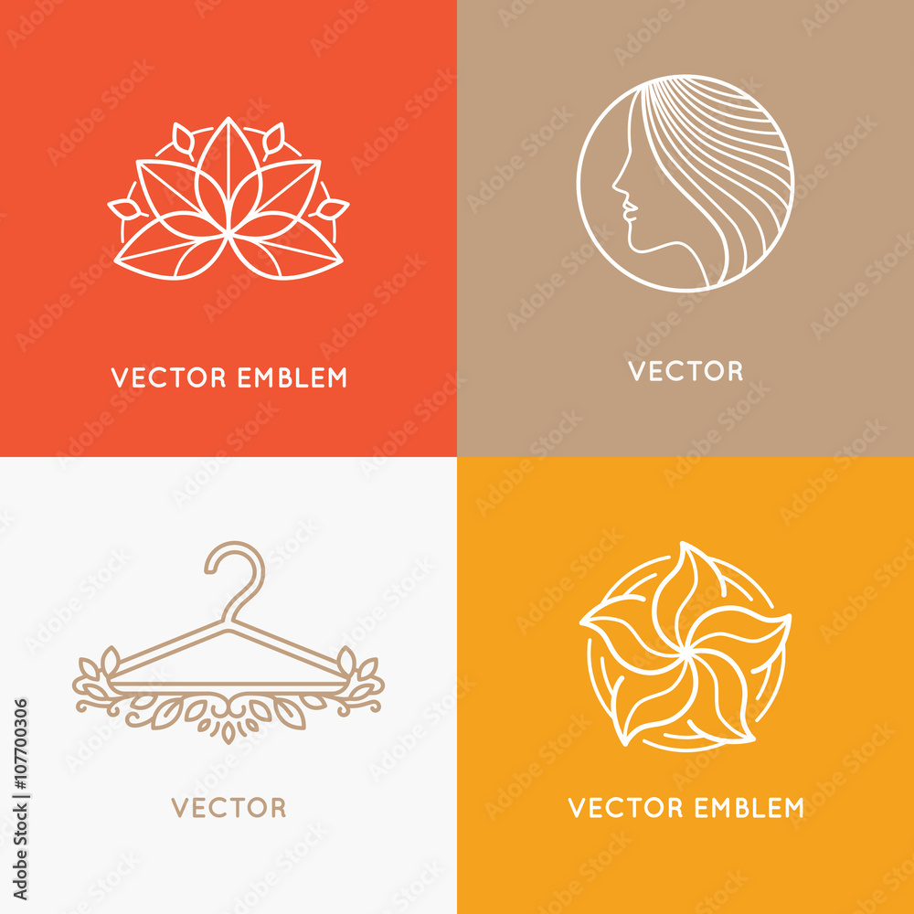Poster Vector set of logo design templates and emblems