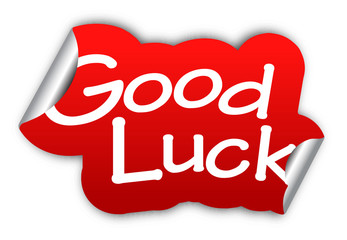 red vector sticker good luck