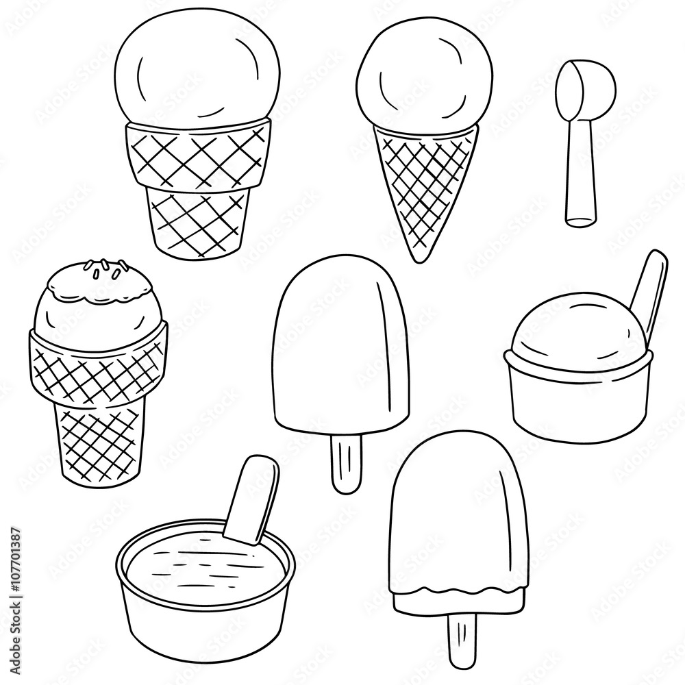 Poster vector set of ice cream