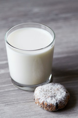 Glass of milk and cookie