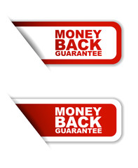 red set vector paper stickers money back guarantee