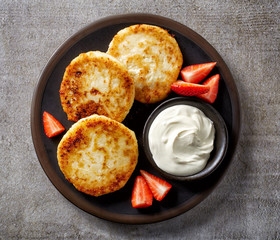 freshly baked cottage cheese pancakes