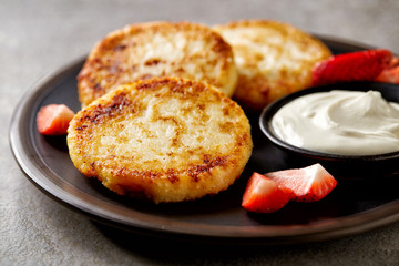 freshly baked cottage cheese pancakes