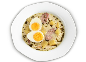 Sour soup with eggs.