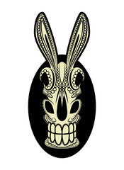 El Burro Dia de los Muertos Donkey Skull Vector