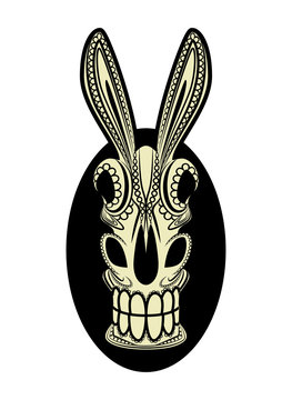 El Burro Dia de los Muertos Donkey Skull Vector