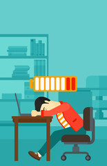 Employee sleeping at workplace.