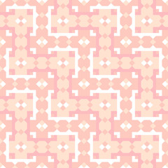 Seamless geometric pattern. Vector endless background of baby pink. Patchwork.