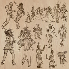 Fototapeta na wymiar Dancers - Hand drawn vector pack