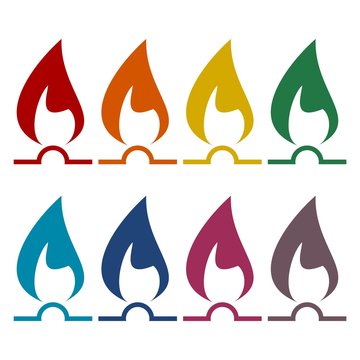 Gas Flame Icons set
