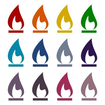 Gas Flame Icons set