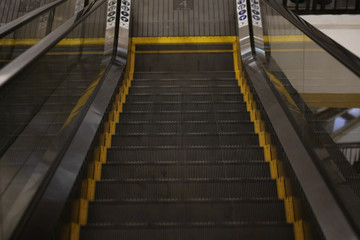 black yellow escalator