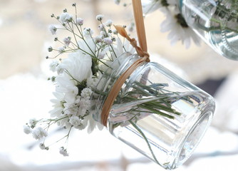 hang flower clear glass vase