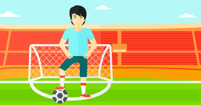 Football player with ball.