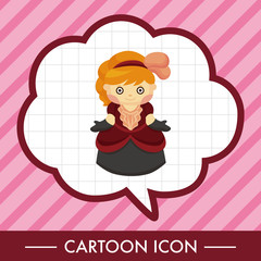 Medieval character cartoon theme elements