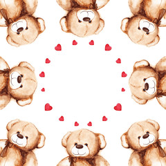 Cartoon lovely Teddy Bear toy Saint Valentine's day frame