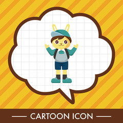 rabbit cartoon theme elements