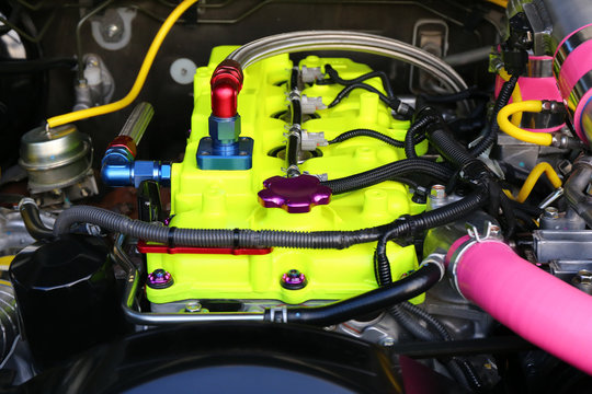 colorful car engine