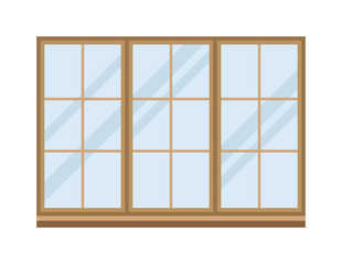 Different types house windows vector elements isolated on white background