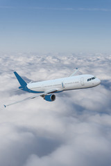 Fototapeta na wymiar Airplane in the sky. Large passenger plane