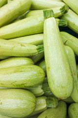Zucchini at the market.  Fresh green zucchini