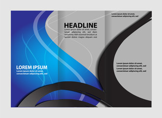 Black brochure tri fold template
