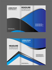 Corporate Blue Tri Fold Business Brochure Design Template

