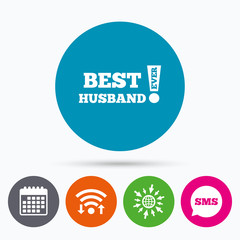 Best husband ever sign icon. Award symbol.