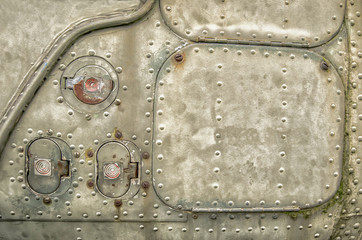Detail from old war plane as background