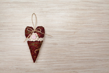 shabby textile heart