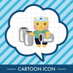 animal cat worker cartoon theme elements